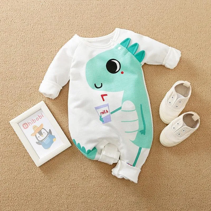 Premium 6 Dinosaur Pattern Bodysuit for Baby Boys