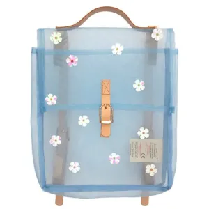 Sequin flower mesh backpack