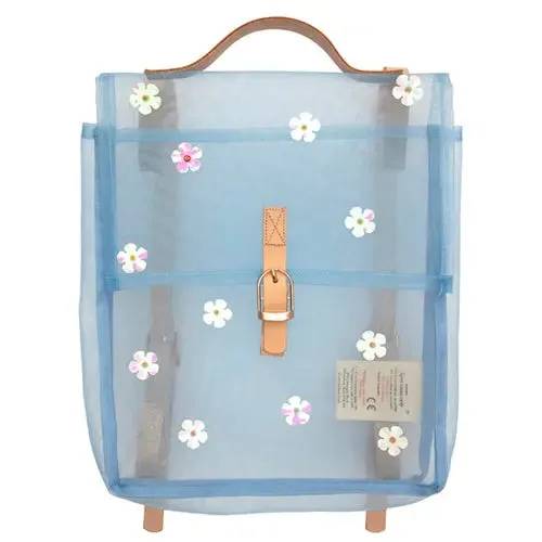 Sequin flower mesh backpack