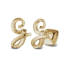 Signature Yellow Gold Cuff Link (Letter G)