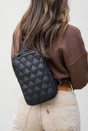 Sling Bag (Diamond Stitch: Flat Black)