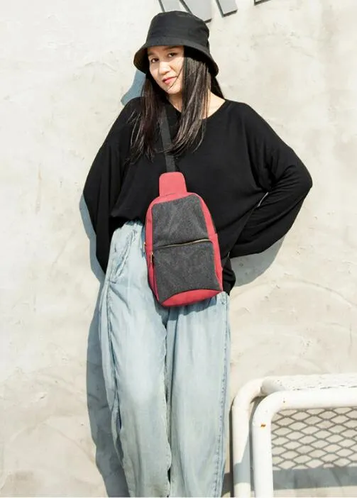 Small Cotton Simple Women Travel Bag Single Shoulder Bag
