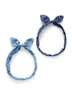 Star Print Knot Ear Headband 2pcs