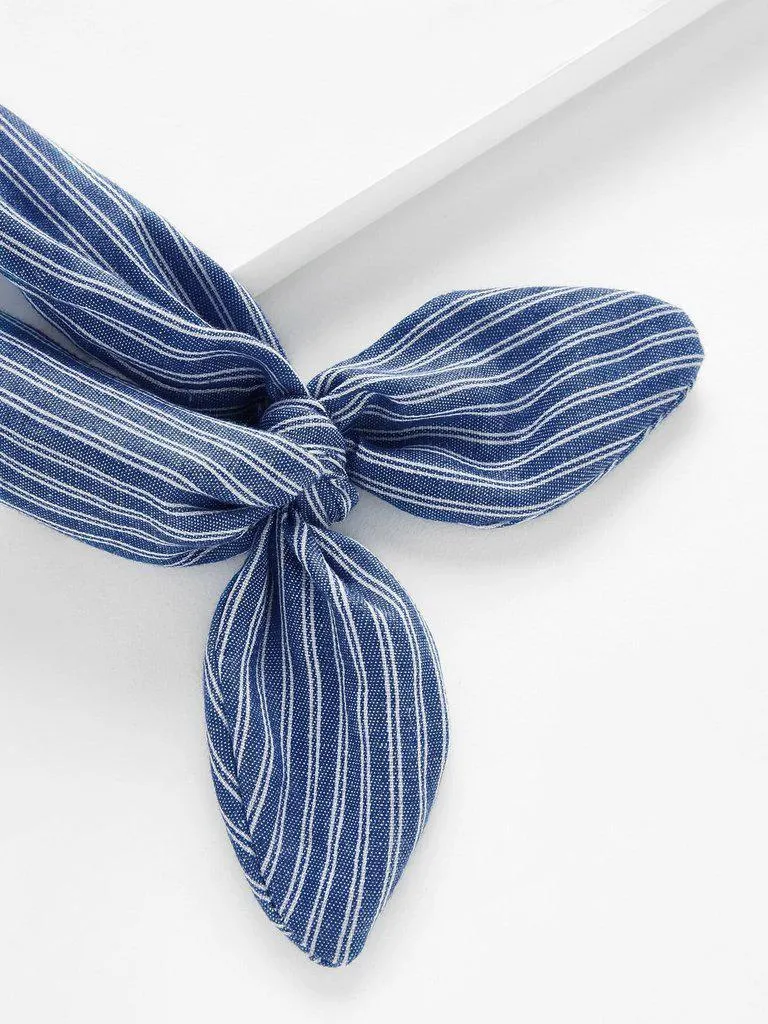 Striped Knot Ear Headband 2pcs