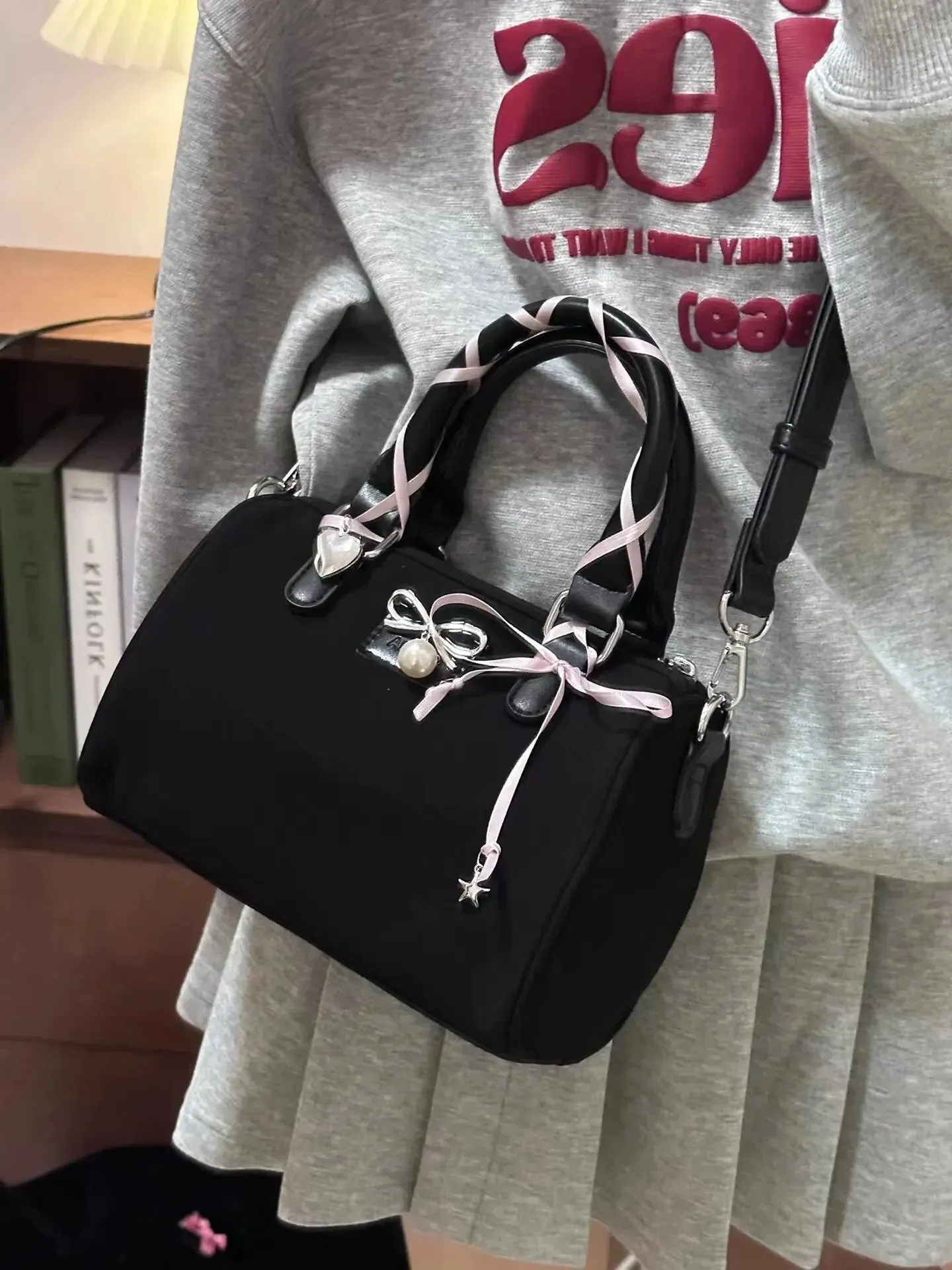 TAVIMART  -  Korean Chic Y2k Aesthetic Top-Handle Bags Women Fashion Elegant Bow Shoulder Crossbody Bag Casual Office Lady Purse and Handbags