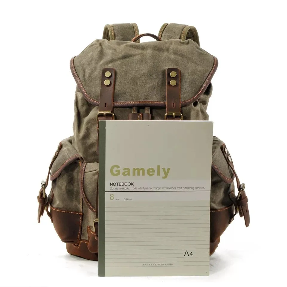 TEEK - Large Capacity Leather Canvas Backpack