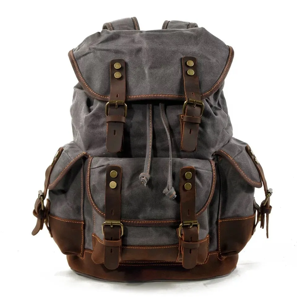TEEK - Large Capacity Leather Canvas Backpack