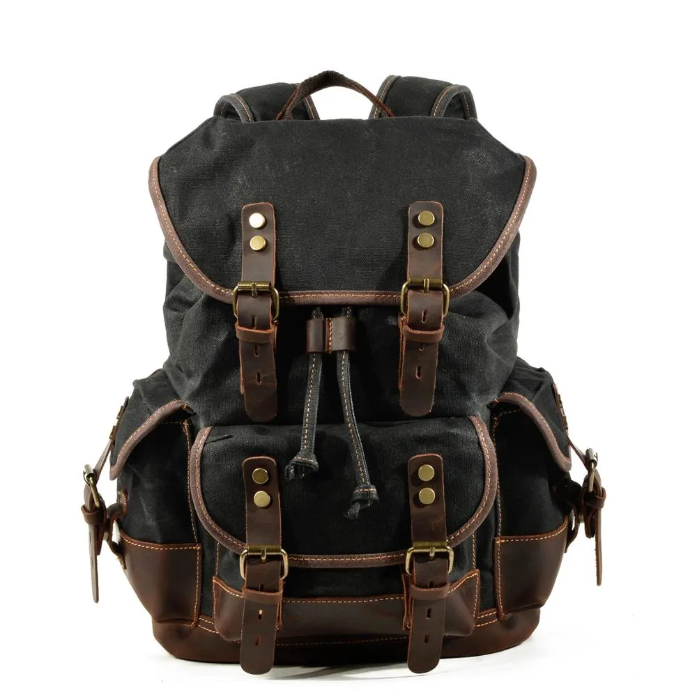 TEEK - Large Capacity Leather Canvas Backpack