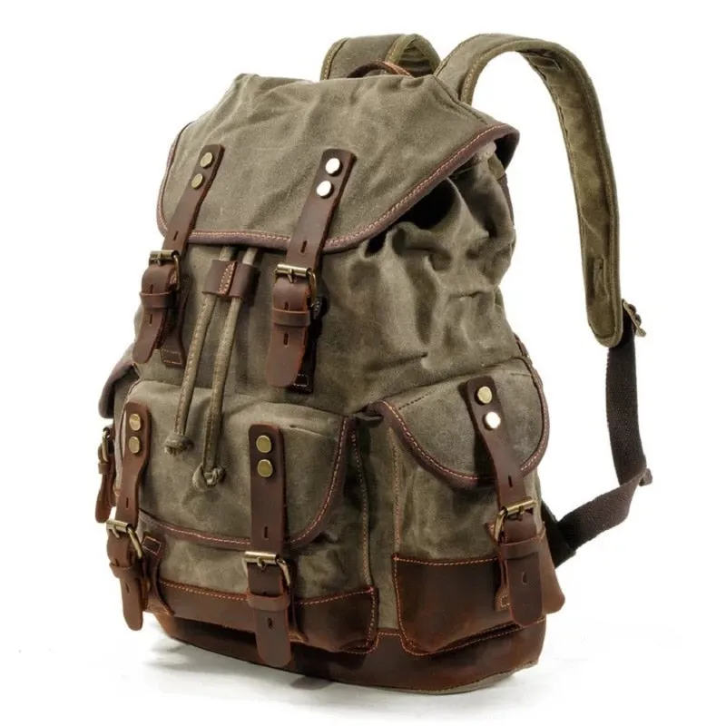 TEEK - Large Capacity Leather Canvas Backpack