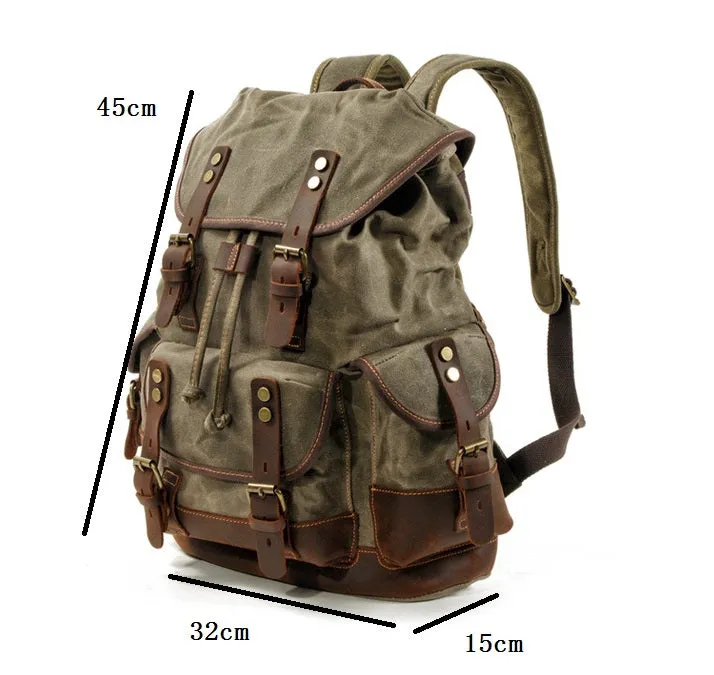 TEEK - Large Capacity Leather Canvas Backpack