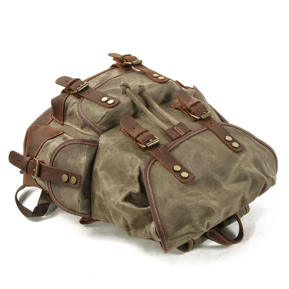 TEEK - Large Capacity Leather Canvas Backpack