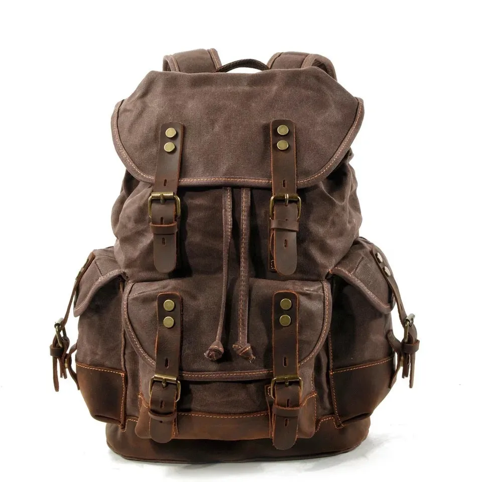 TEEK - Large Capacity Leather Canvas Backpack