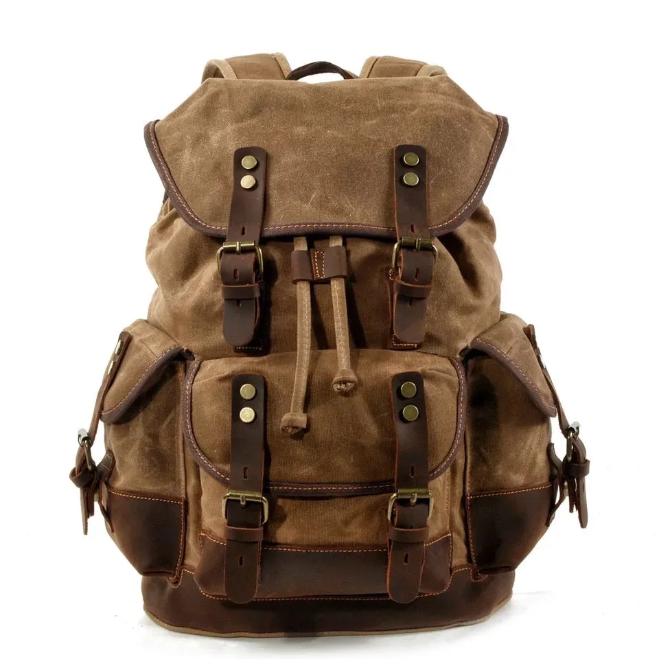 TEEK - Large Capacity Leather Canvas Backpack