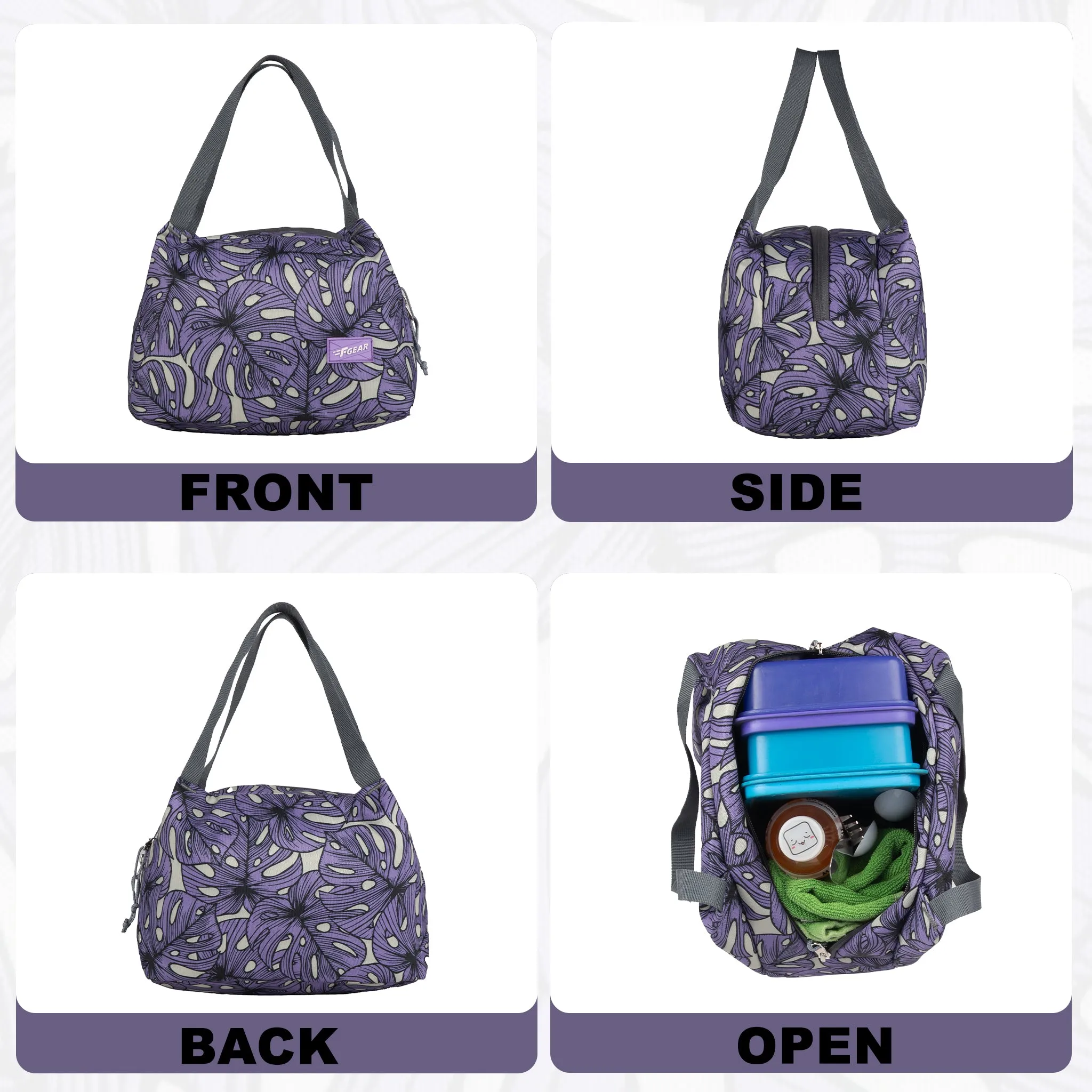 Tidbit 6L Palm Lavender Black Lunch bag