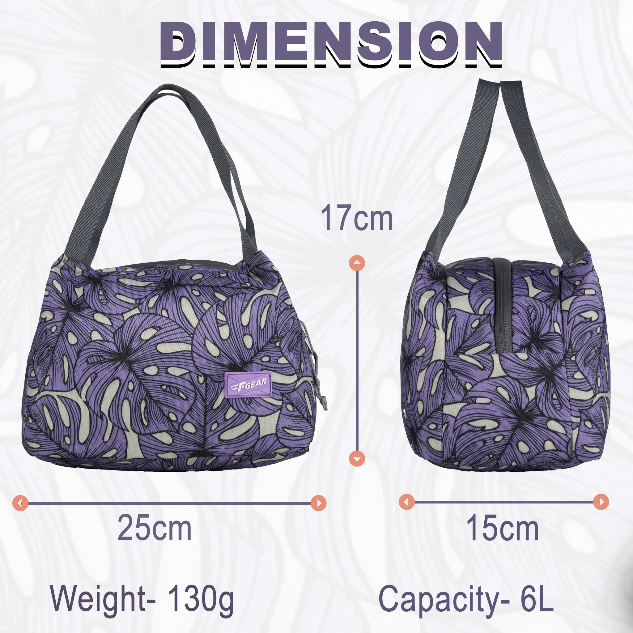 Tidbit 6L Palm Lavender Black Lunch bag