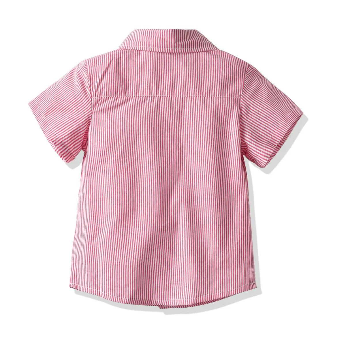 Toddler Boy Lapel Collar Button Design Short-sleeve Shirt