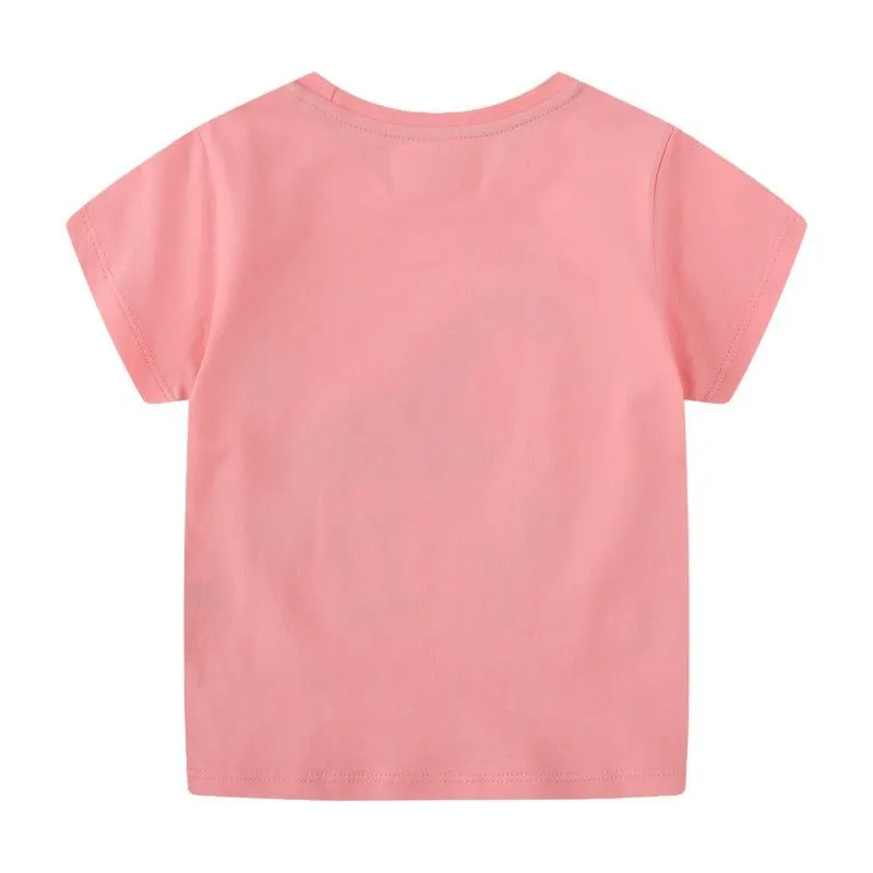 Toddler Girl's Floral Unicorn Print T-shirt