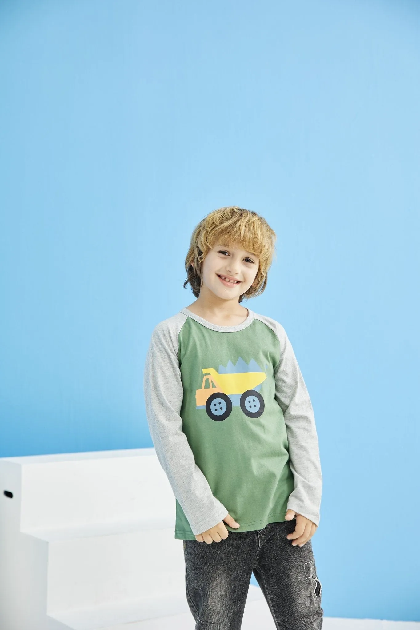 Toddler/Kid Boy Cartoon Truck Print Shirt