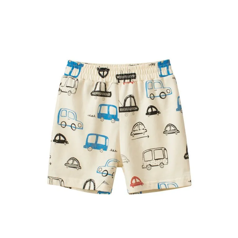 Toddler/Kid Boy Vehicle Prints Casual Shorts (3 Designs)
