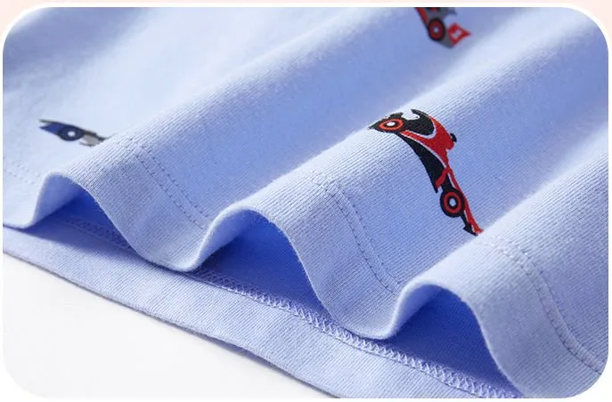 Toddler/Kid Boy's Allover Vehicle Design Blue Polo Shirt