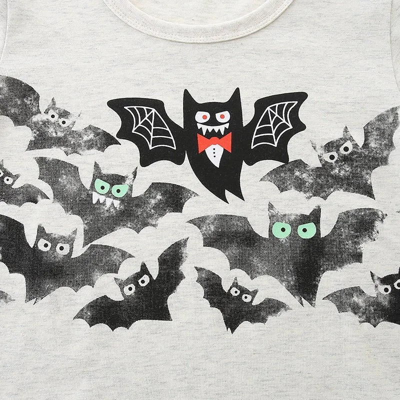 Toddler/Kid Boy's Long Sleeve Bat Print Design T-shirt