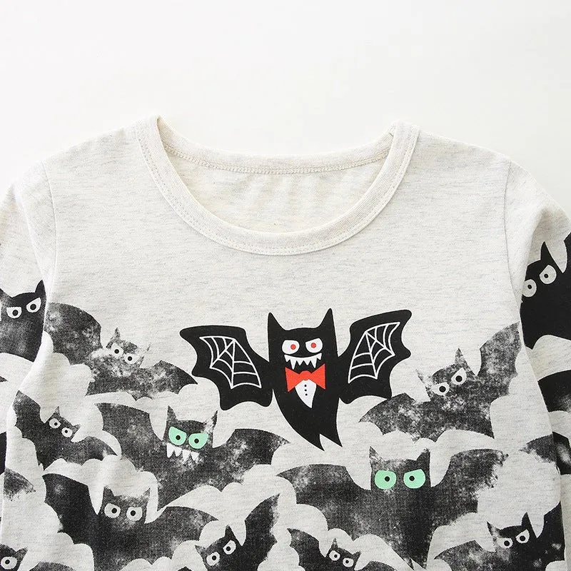 Toddler/Kid Boy's Long Sleeve Bat Print Design T-shirt