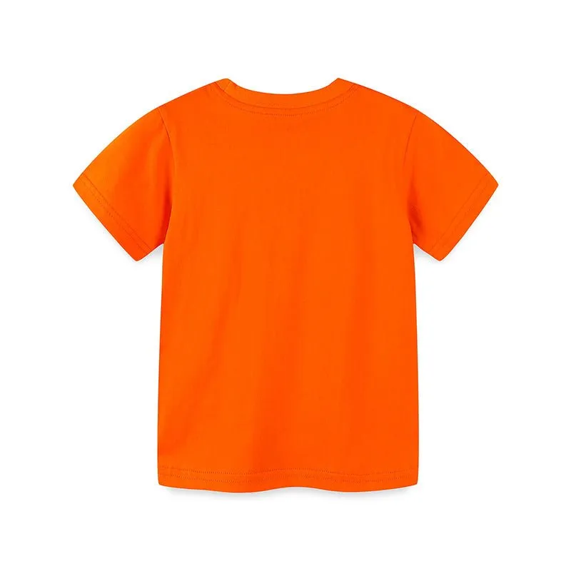 Toddler/Kid Boy's Orange Color Vehicle Design Top