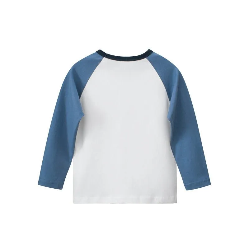 Toddler/Kid Boy's Skateboy Print Design White T-shirt