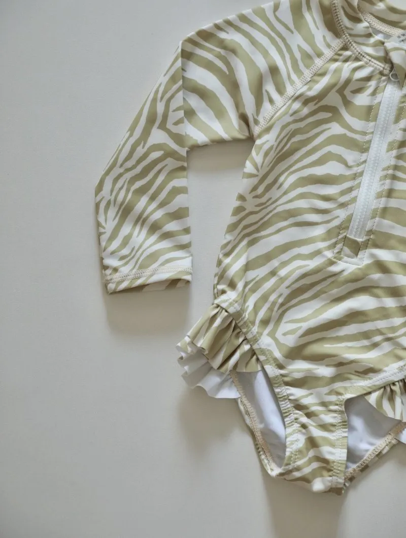 Toddler/Kid Girl Mix Prints Long Sleeve One-Piece Swimsuit (2 Designs)