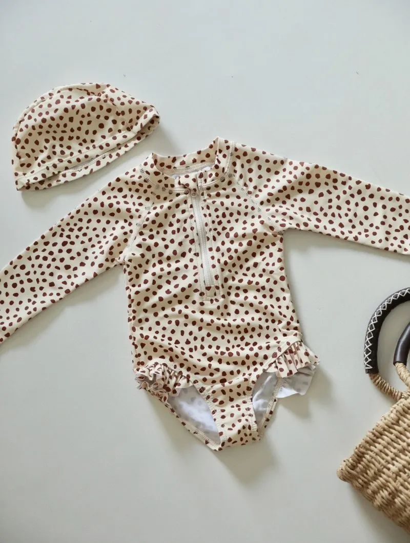 Toddler/Kid Girl Mix Prints Long Sleeve One-Piece Swimsuit (2 Designs)