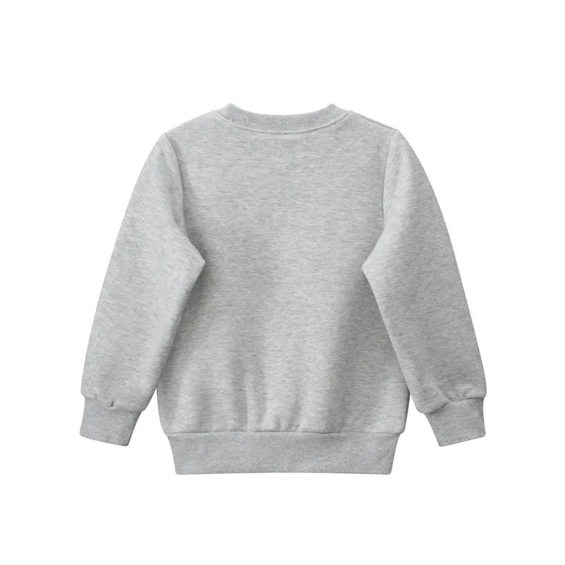 Toddler/Kid Girl's Bear Design Gray Sweatshirt
