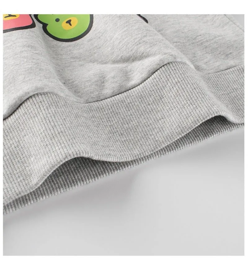 Toddler/Kid Girl's Bear Design Gray Sweatshirt