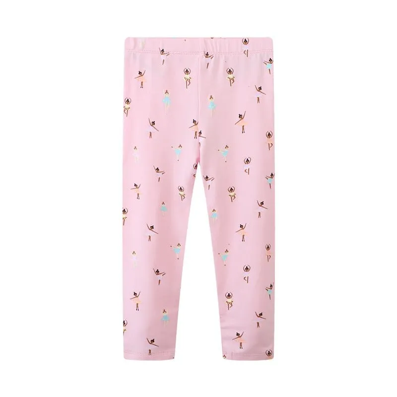 Toddler/Kid Girl's Cartoon Dancing Princess Design Pink Leggings