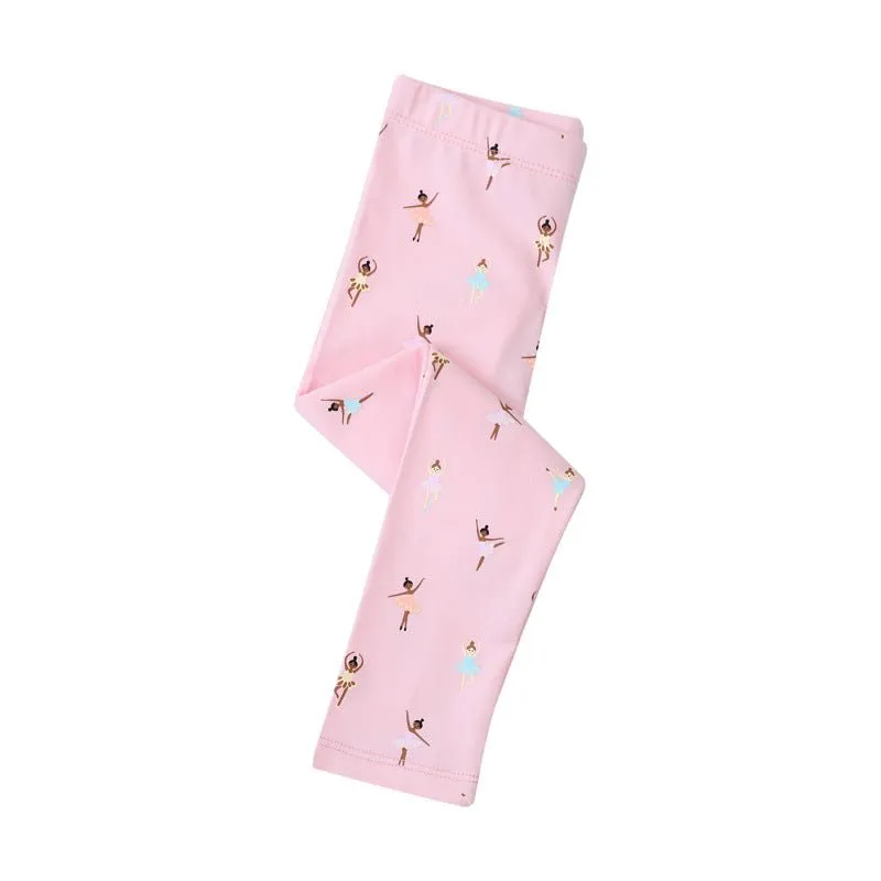 Toddler/Kid Girl's Cartoon Dancing Princess Design Pink Leggings