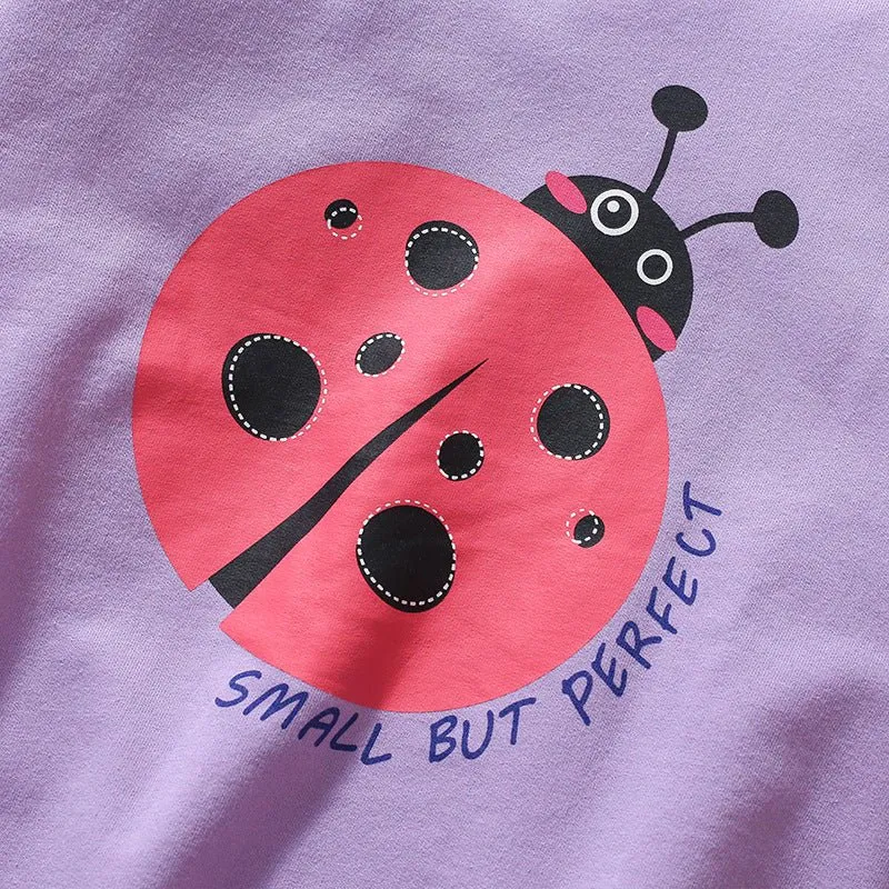 Toddler/Kid Girl's Cartoon Ladybug Print Design Sweatshirt