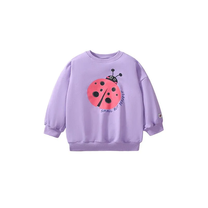 Toddler/Kid Girl's Cartoon Ladybug Print Design Sweatshirt