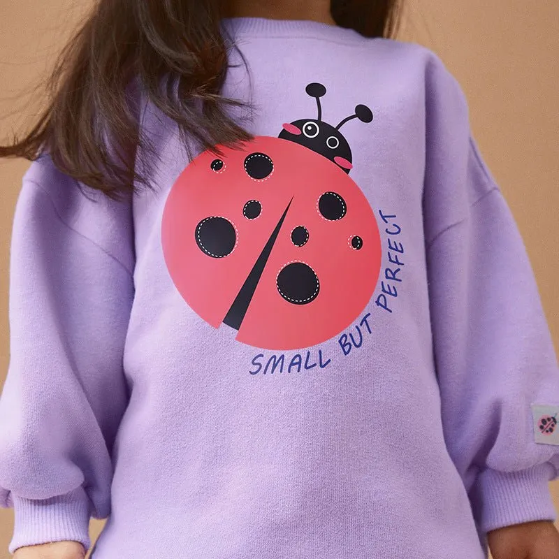 Toddler/Kid Girl's Cartoon Ladybug Print Design Sweatshirt