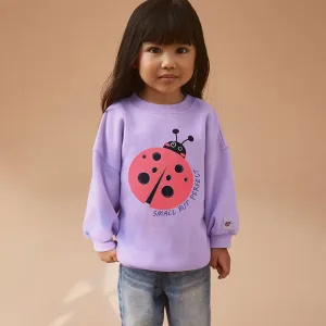 Toddler/Kid Girl's Cartoon Ladybug Print Design Sweatshirt