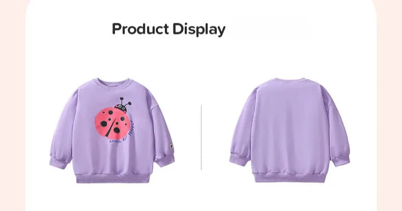 Toddler/Kid Girl's Cartoon Ladybug Print Design Sweatshirt