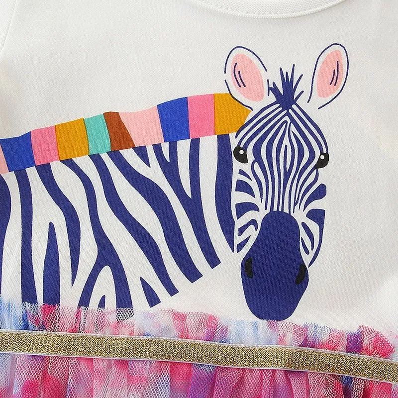 Toddler/Kid Girl's Cartoon Zebra Design Dress