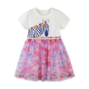 Toddler/Kid Girl's Cartoon Zebra Design Dress