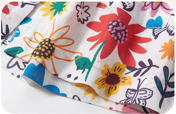 Toddler/Kid Girl's Colorful Floral Design Sleeveless Dress
