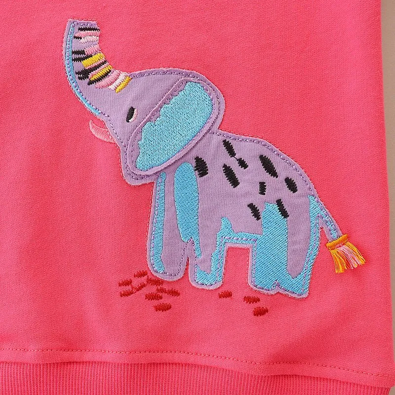 Toddler/Kid Girl's Cute Elephant Embroidery Sweatshirt