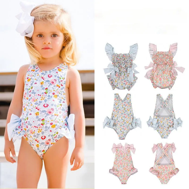 Toddler/Kid Girl's Floral Pattern Swimsuit (4 designs)