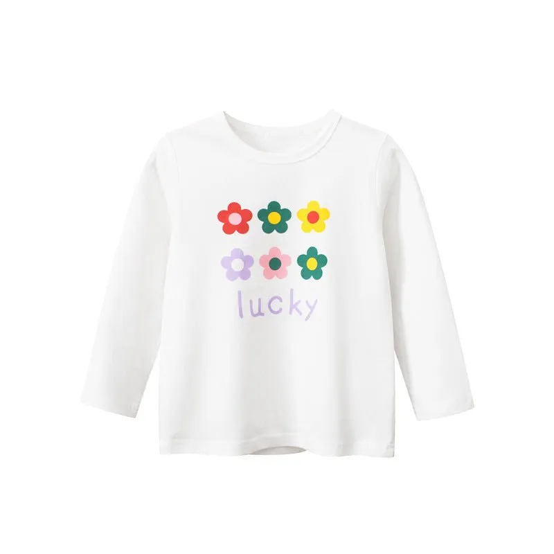 Toddler/Kid Girl's Floral Print Long Sleeve Shirt (2 colors)