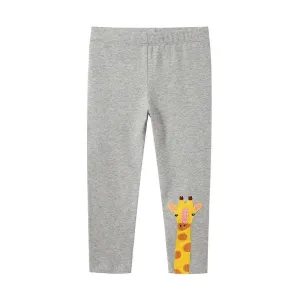 Toddler/Kid Girl's Gray Giraffe Pattern Leggings