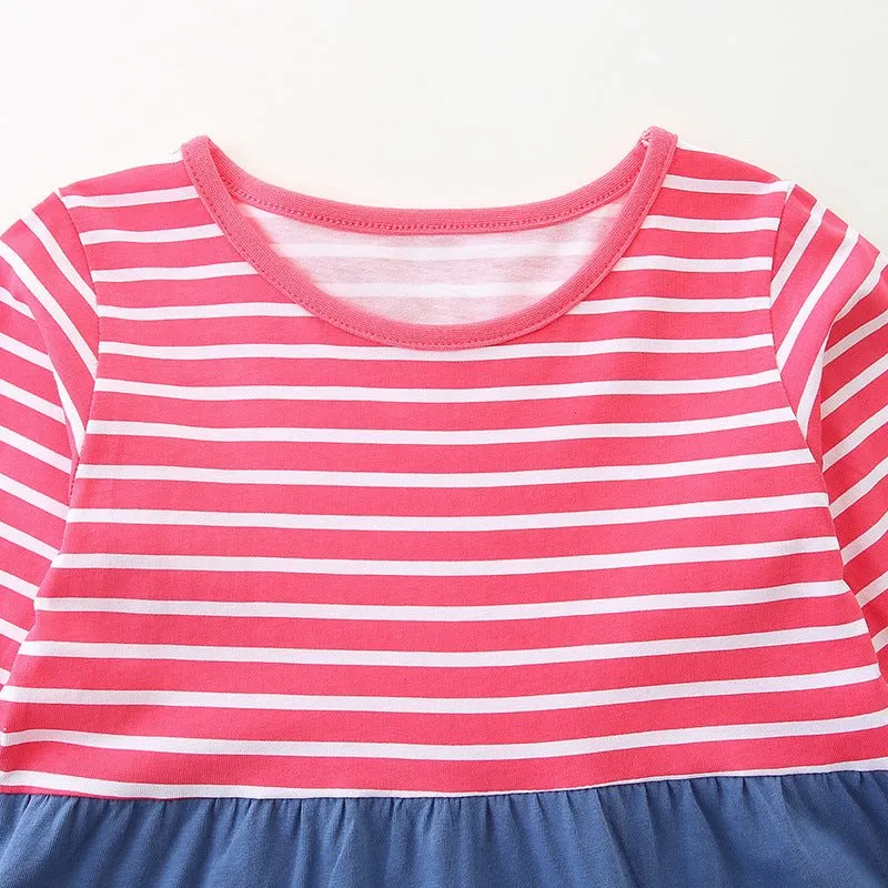 Toddler/Kid Girl's Long Sleeve Mini Animals Design Dress