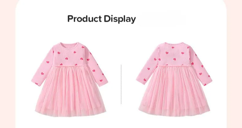 Toddler/Kid Girl's Long Sleeve Pink Heart Design Dress