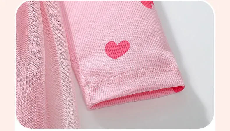 Toddler/Kid Girl's Long Sleeve Pink Heart Design Dress