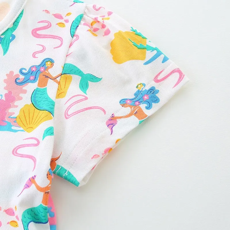 Toddler/Kid Girl's Mermaid Print Design Princess Dress